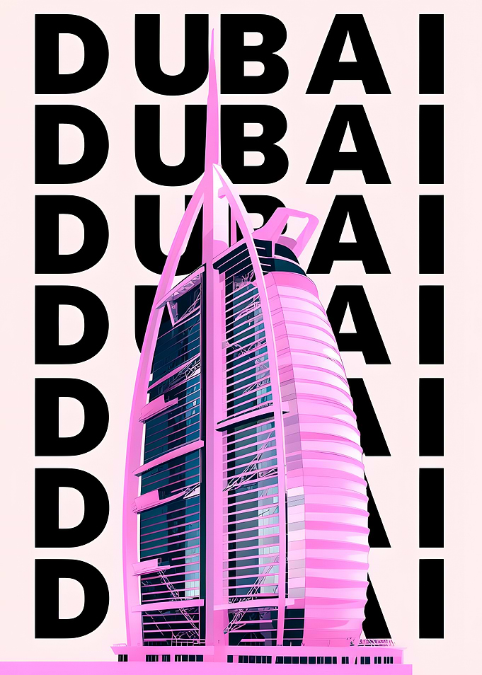 Dubai Burj Al Arab Pink Pop