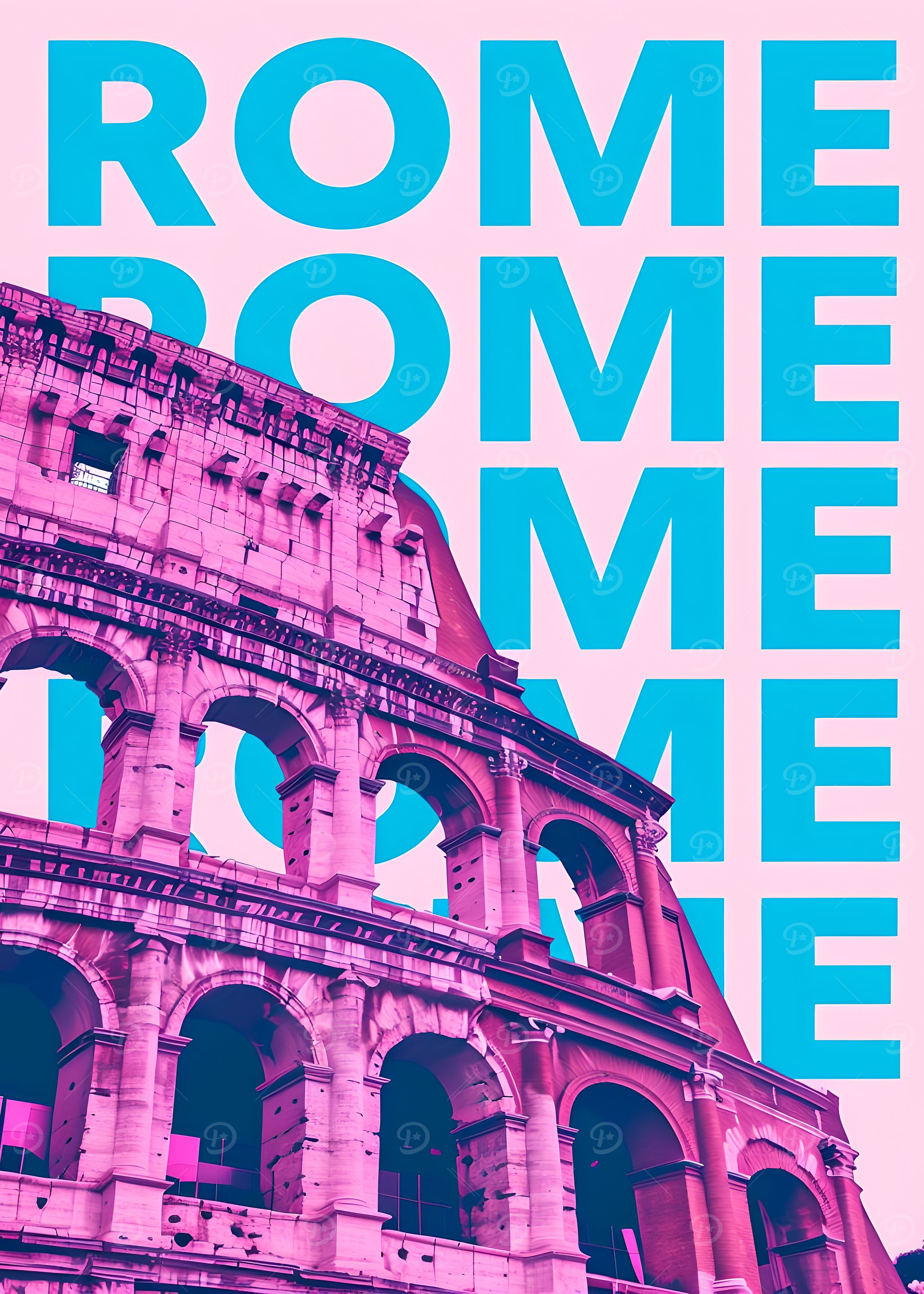 Rome Colosseum Pop Art