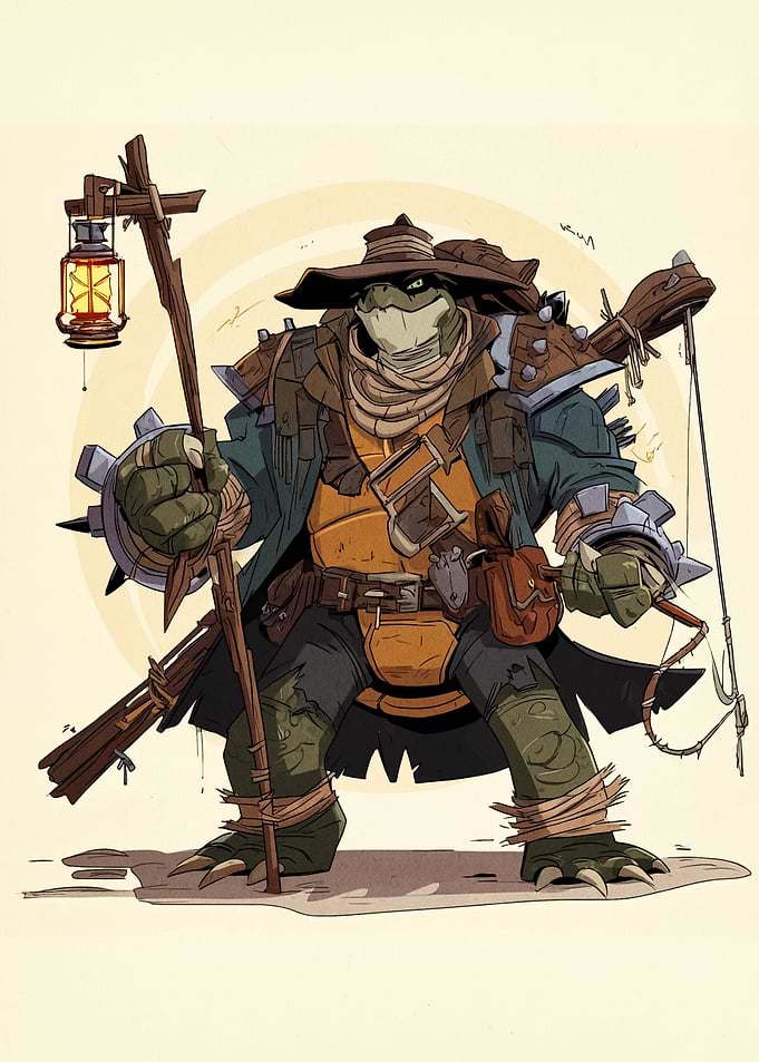 Anthropomorphic Turtle Character Illustration
