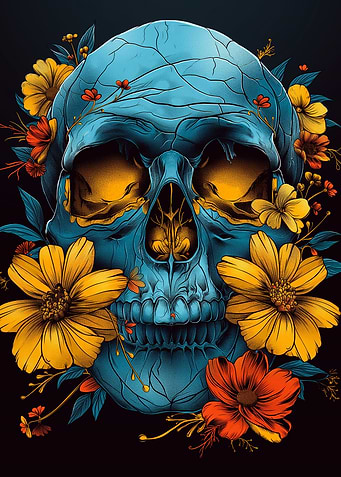Floral Skull Art