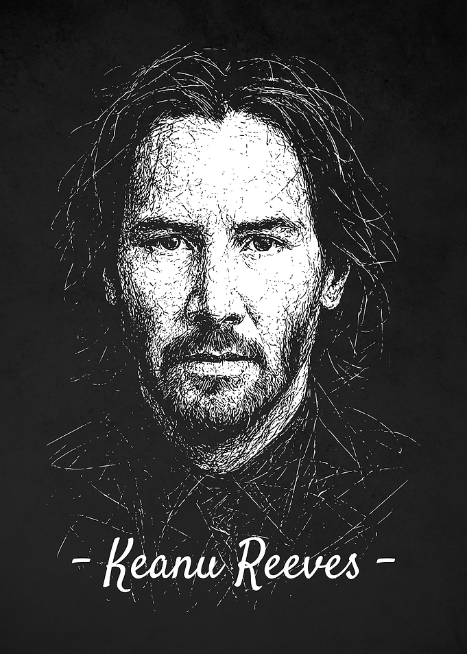 Keanu Reeves Portrait Scribble Art