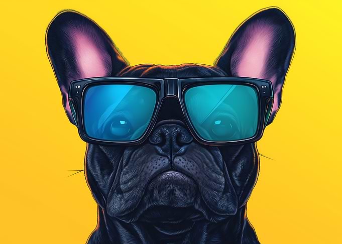 Cool French Bulldog with Sunglasses