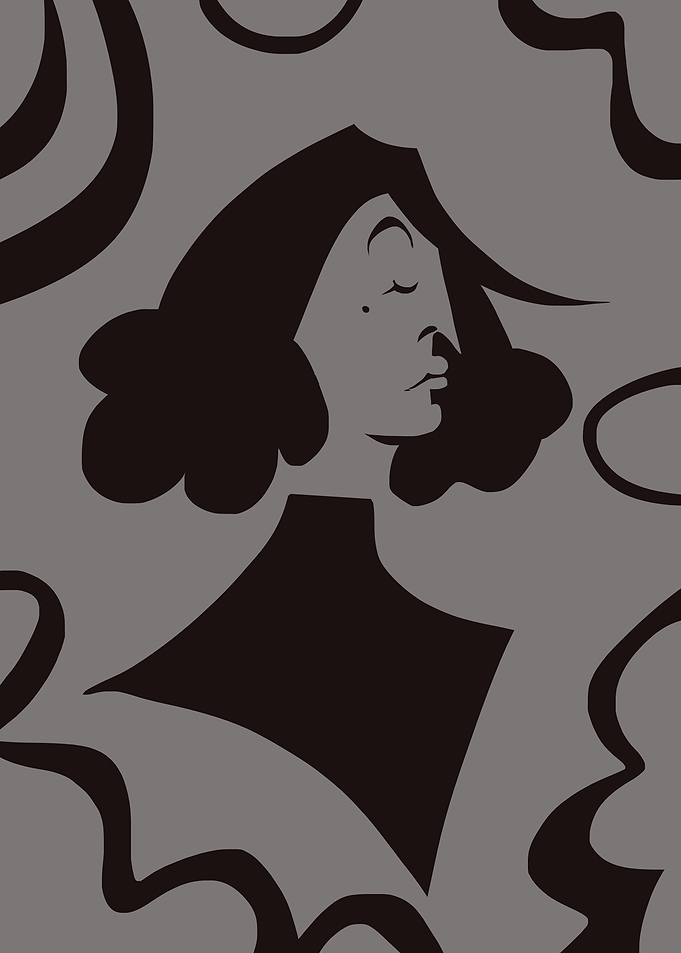 Monochrome Portrait with Abstract Background