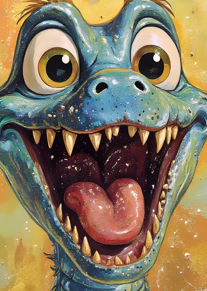 Cartoon Dragon Crocodile Painting