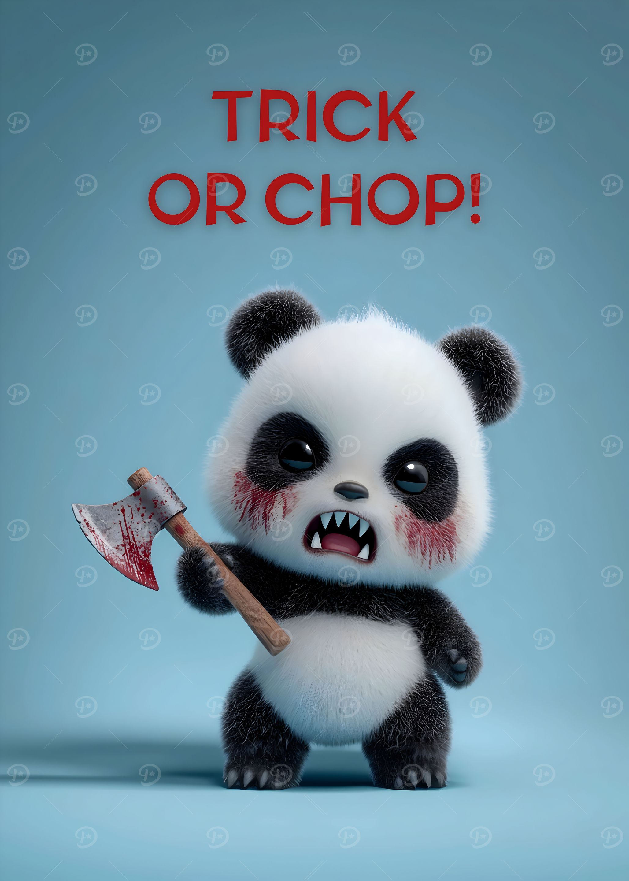 Trick Or Chop - Cute Panda With Axe