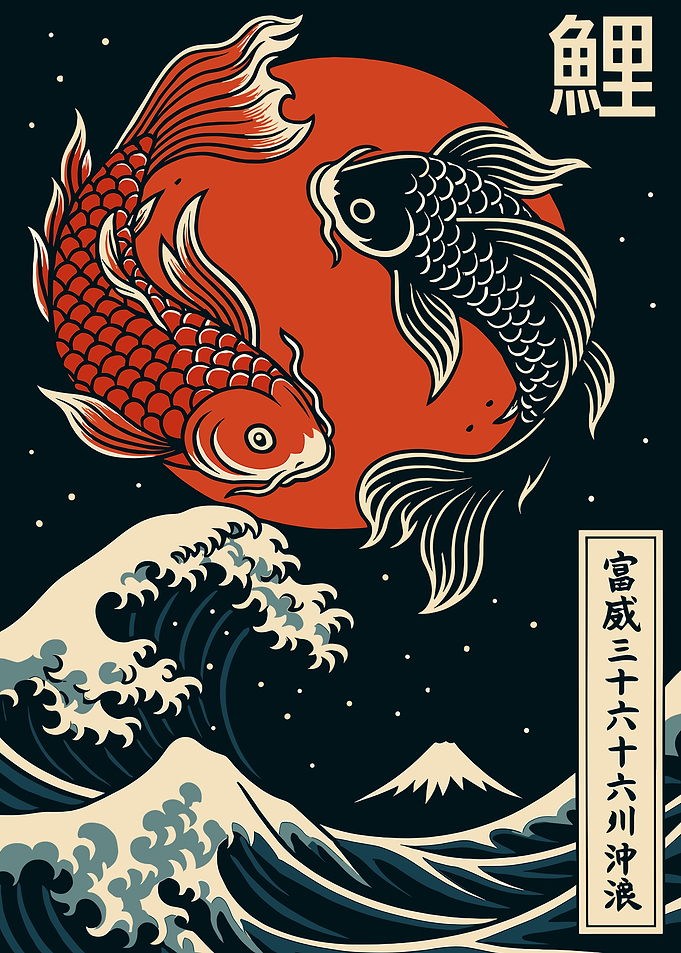 Yin Yang Wave Art