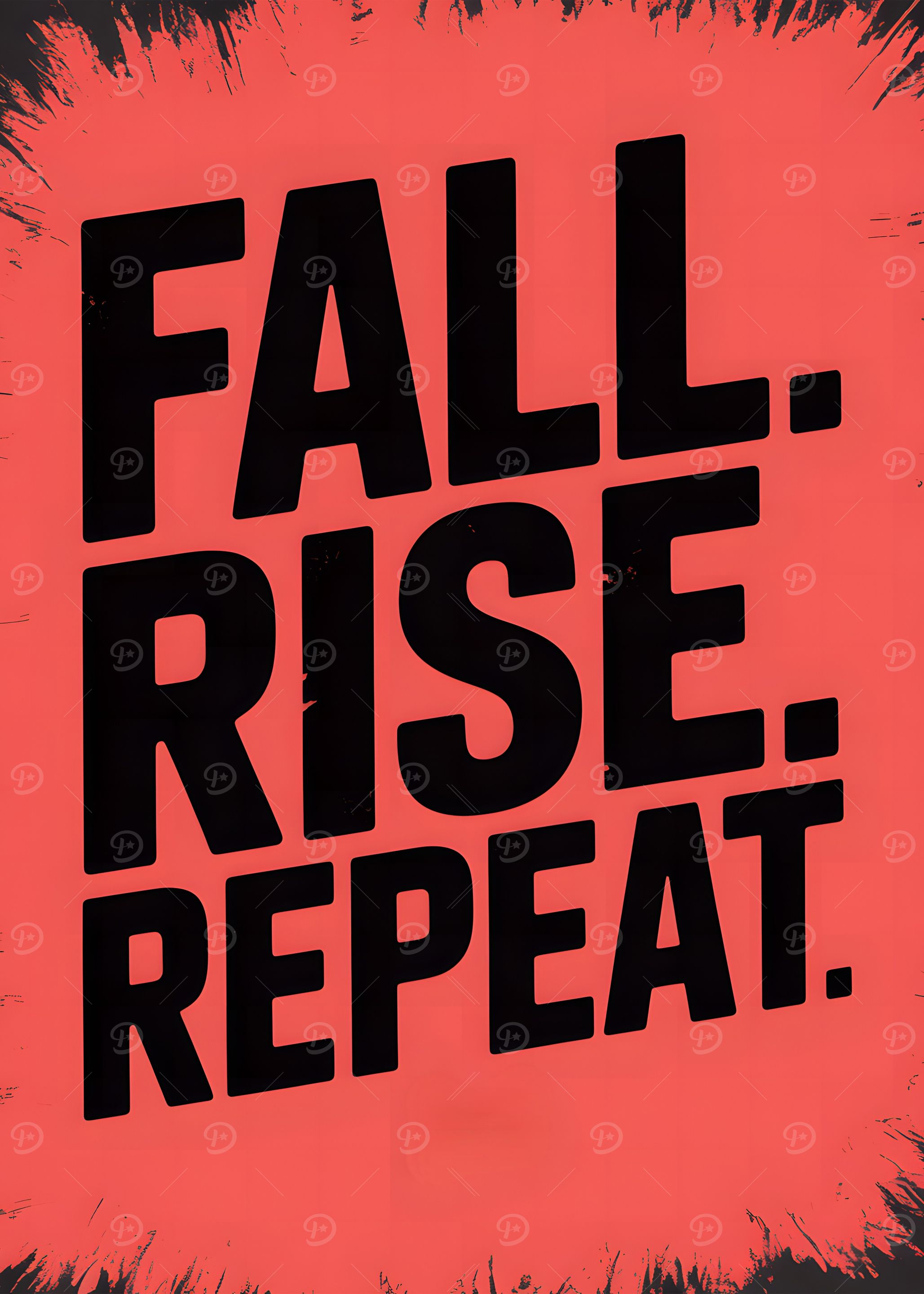 Fall Rise Repeat Text Art