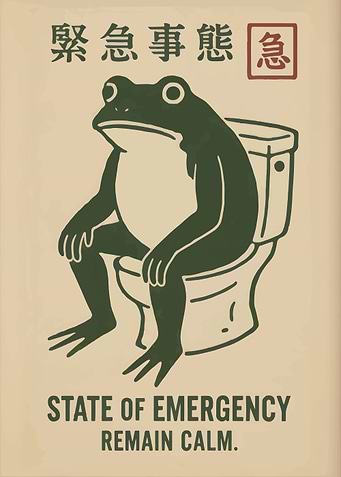 Frog on Toilet - State of Emergency