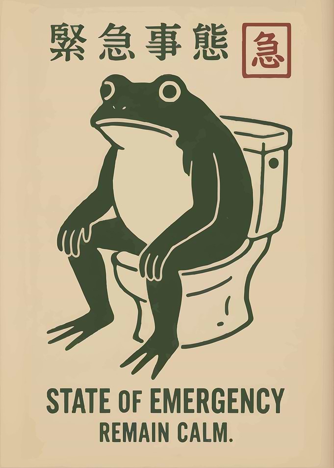Frog on Toilet - State of Emergency