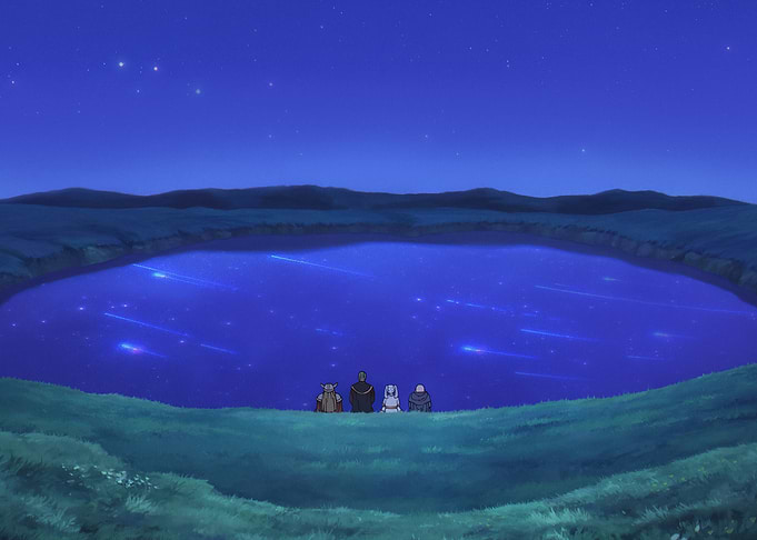 The Hero Party watches the Era Meteors