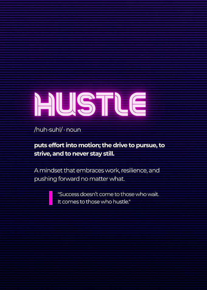 Hustle Neon Text Art