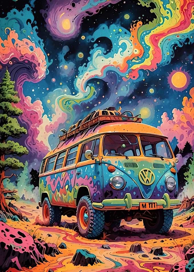 Psychedelic Volkswagen Bus