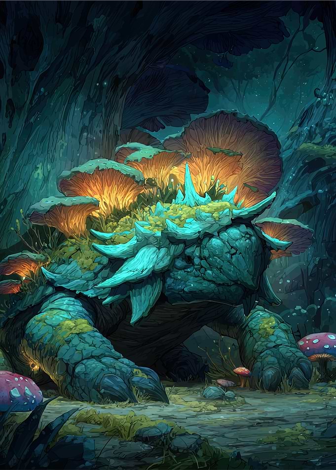 Mushroom Turtle in Enchanted Forest
