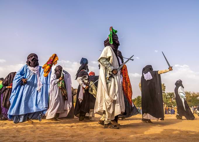 Tuareg Sword Dance in the Desert