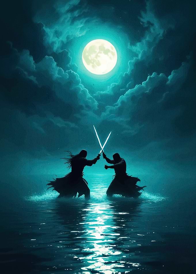 Moonlit Duel Water