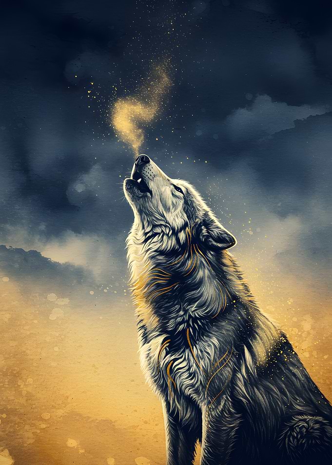 Howling Wolf with Golden Breath