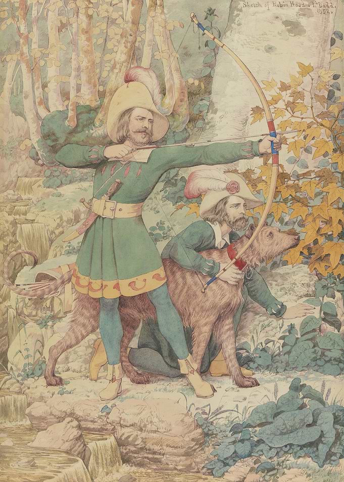Robin Hood and Companion in Forest