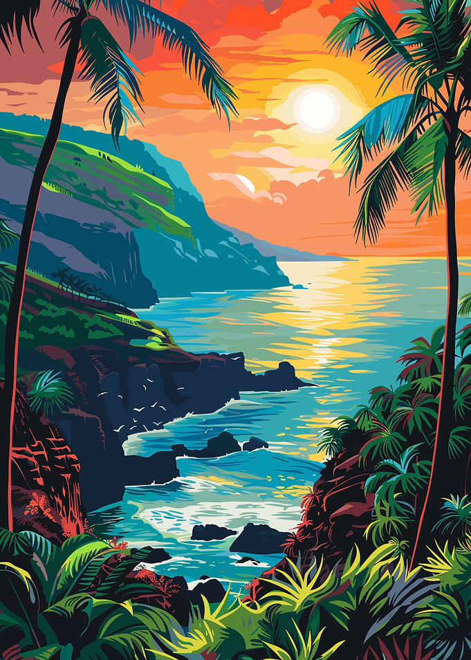 Tropical Island Sunset