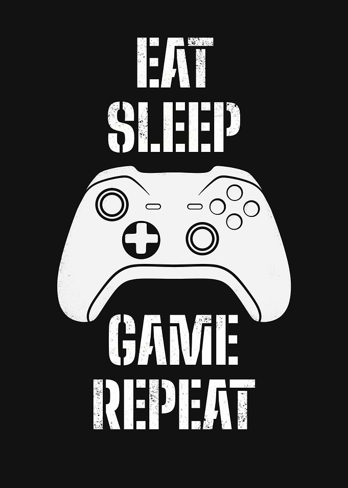 Eat Sleep Game Repeat Controller Graphic