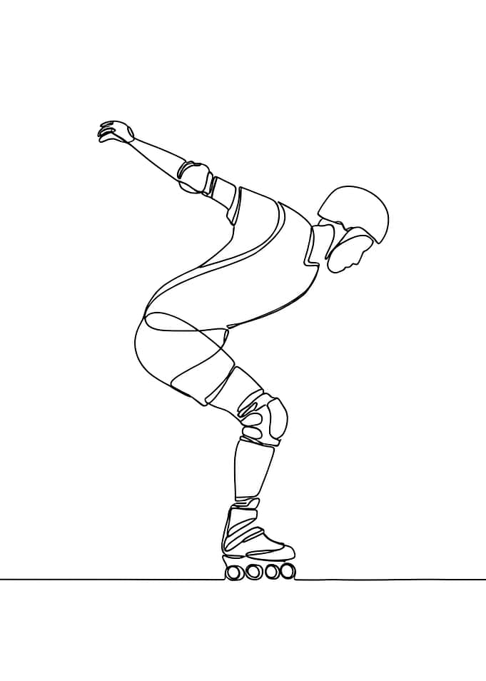 Roller Skater Minimalist Line Art