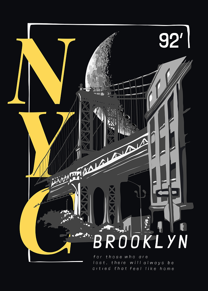 NYC Brooklyn Bridge Graphic Art