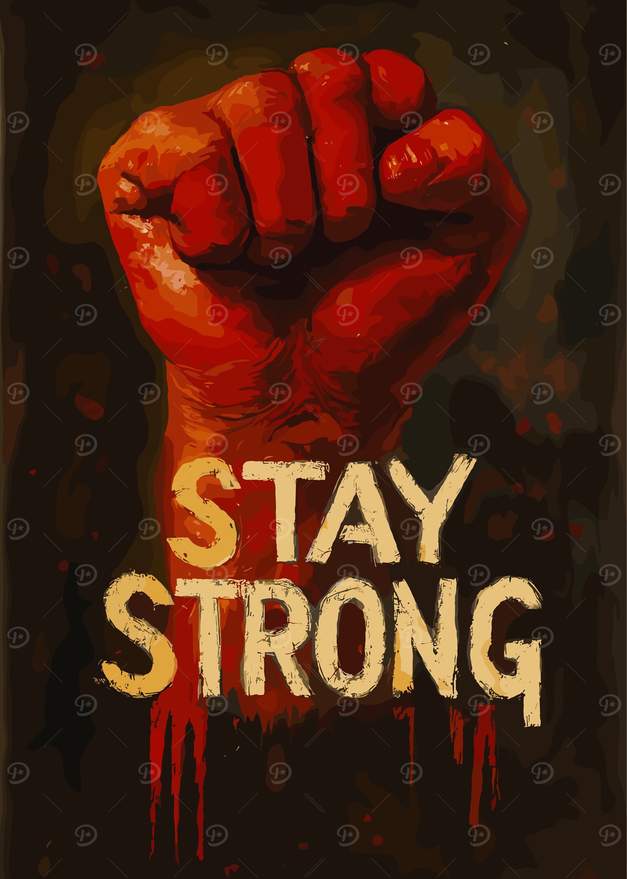 Stay Strong: Red Fist Illustration