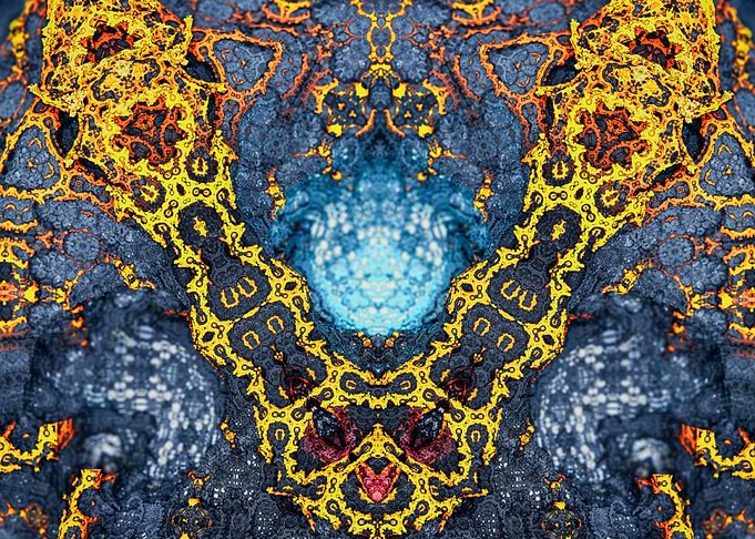 Abstract Fractal Pattern with Blue Center