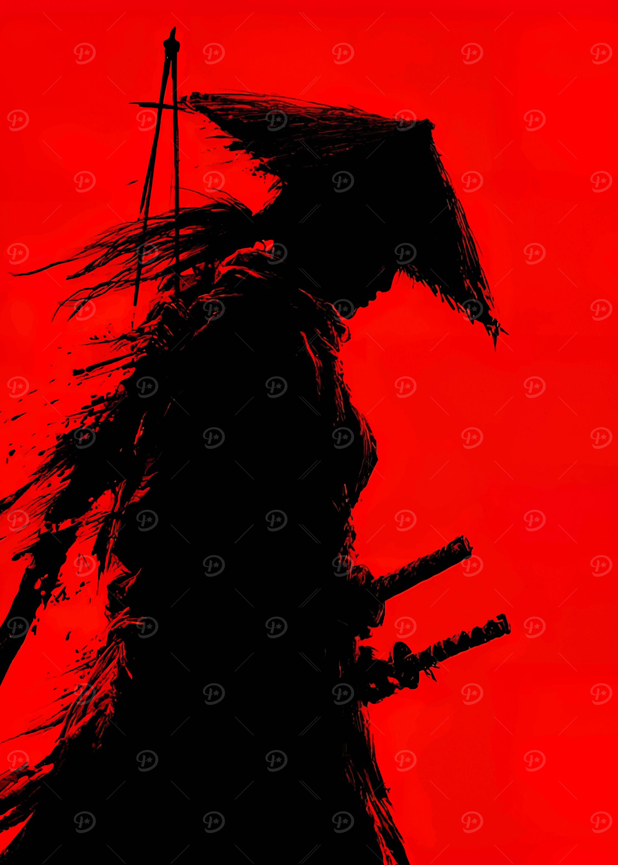 Silhouette of a Samurai Warrior
