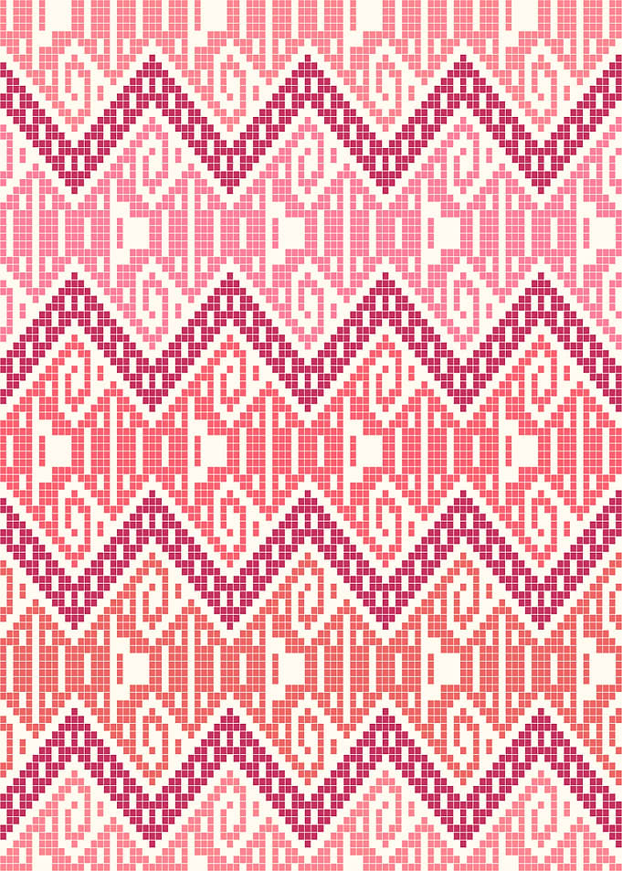 Pink Zigzag Pixel Pattern