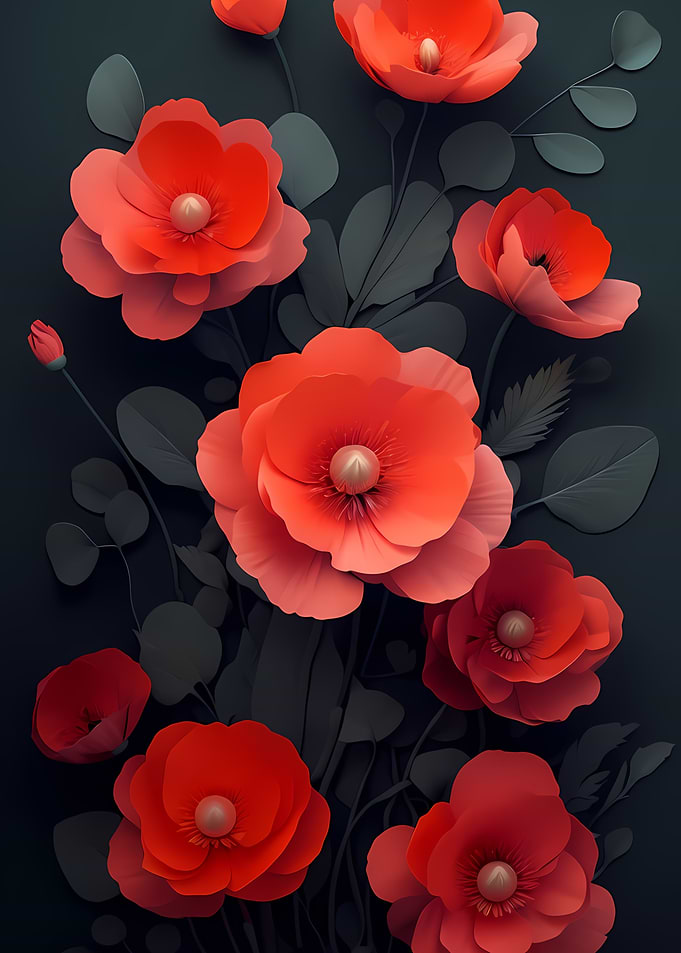 Elegant Red Poppy Floral Arrangement