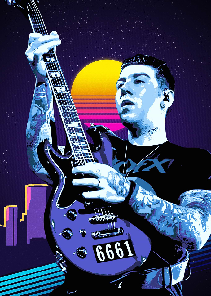 Zaky vengeance Guitar Retro Art