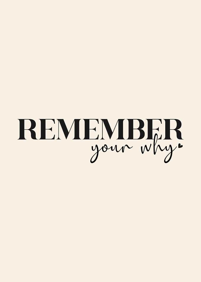 Remember Your Why Inspirational Text Art