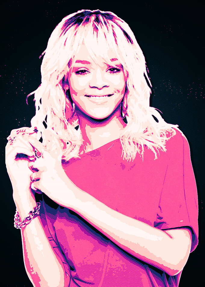 Rihanna Portrait Pink Pop Art