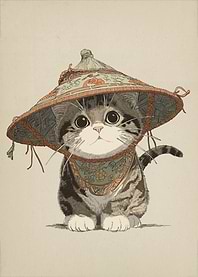 Cat Asian Hat