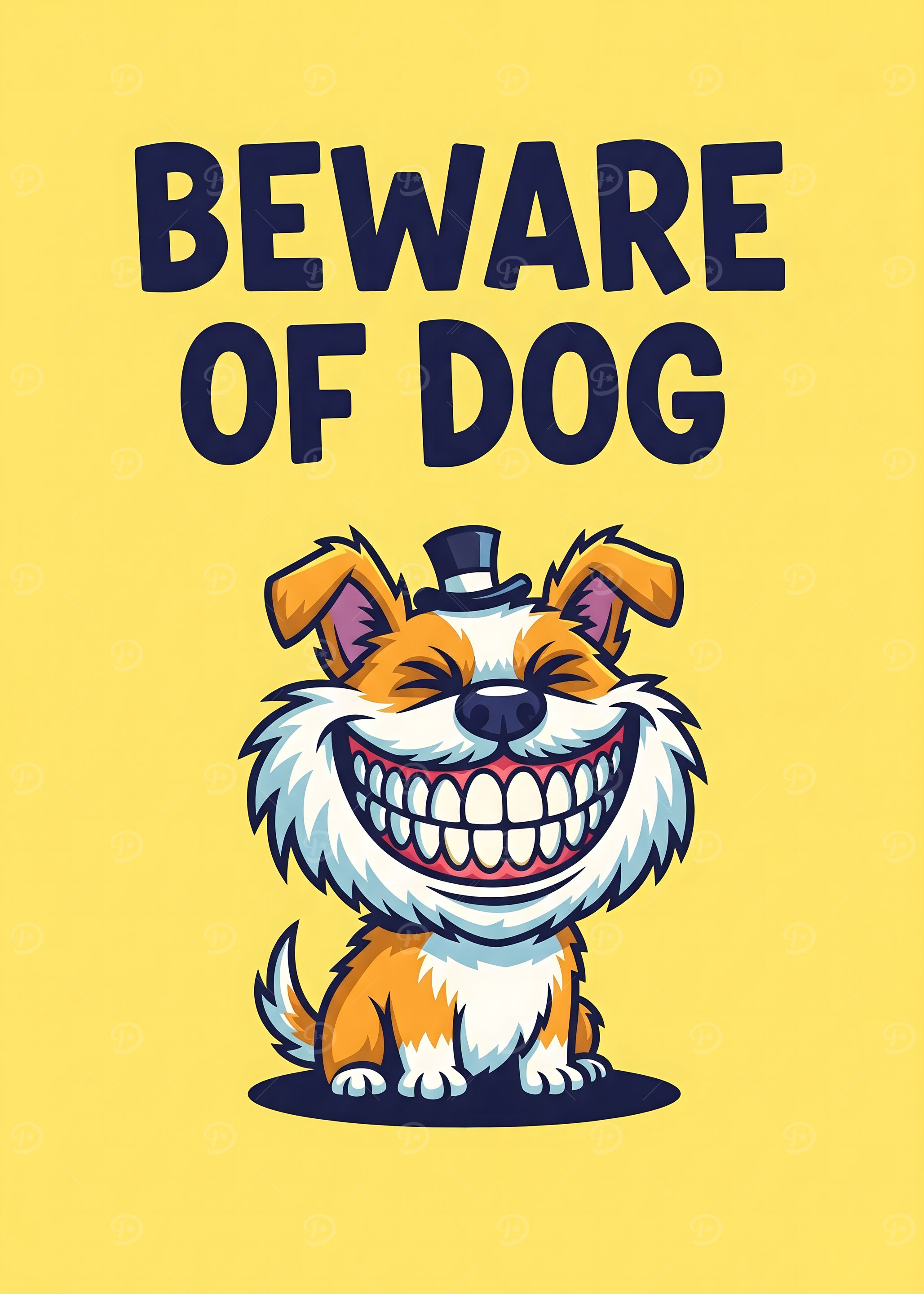 Beware of Dog Cartoon Illustration