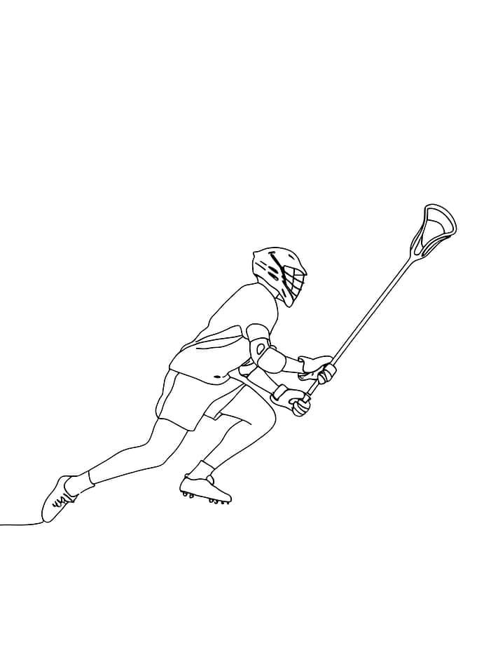 Lacrosse Player Minimalist Line Art