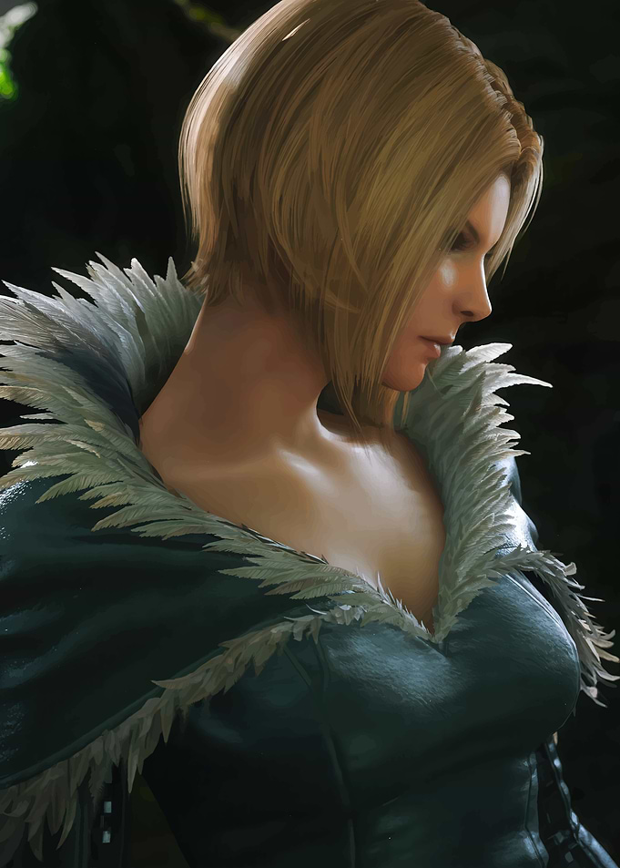 Benedikta Harman in Feathered Attire