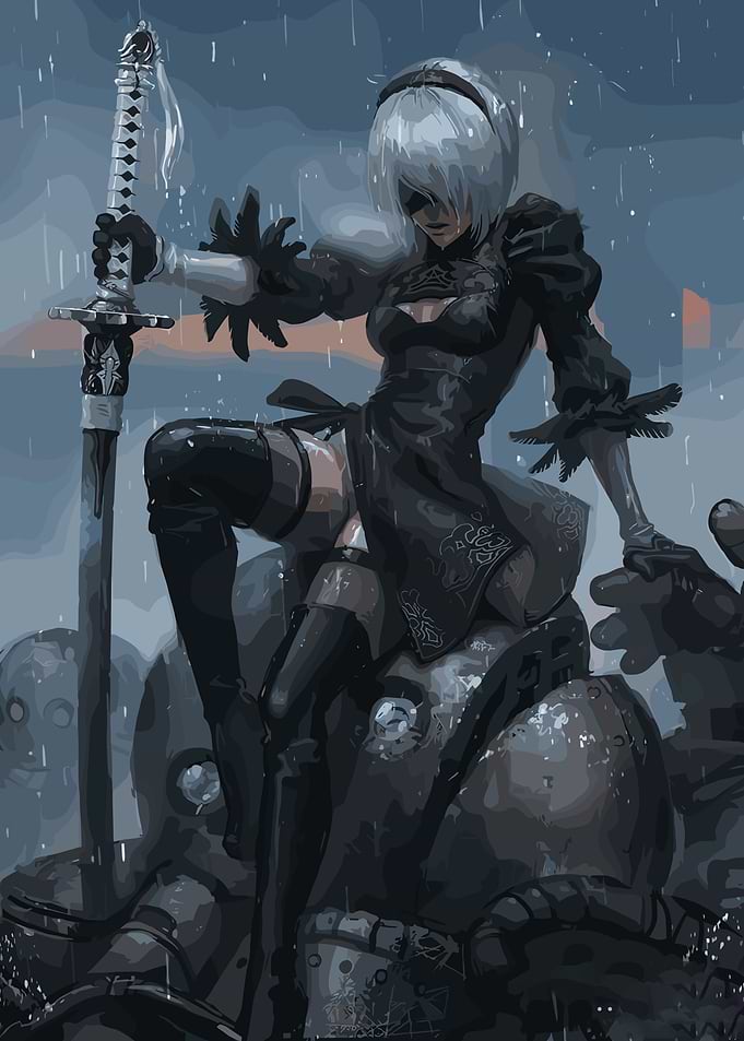 2B Nier Automata Digital Art