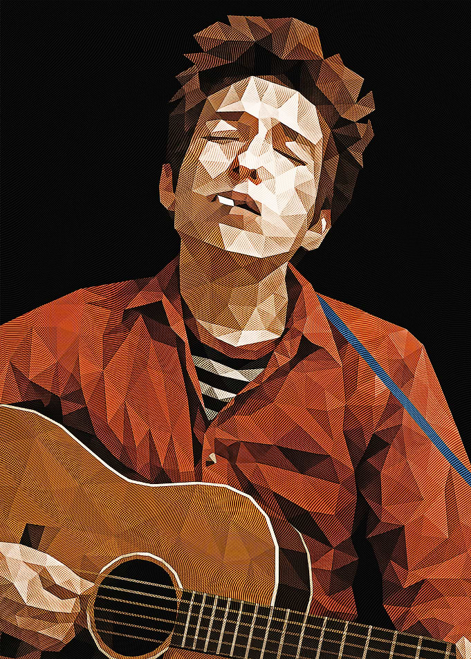 Bob Dylan Polygon Art Portrait
