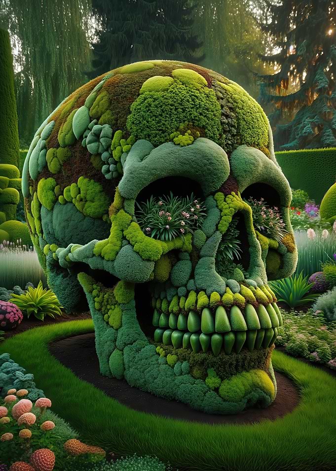 Skull Topiary