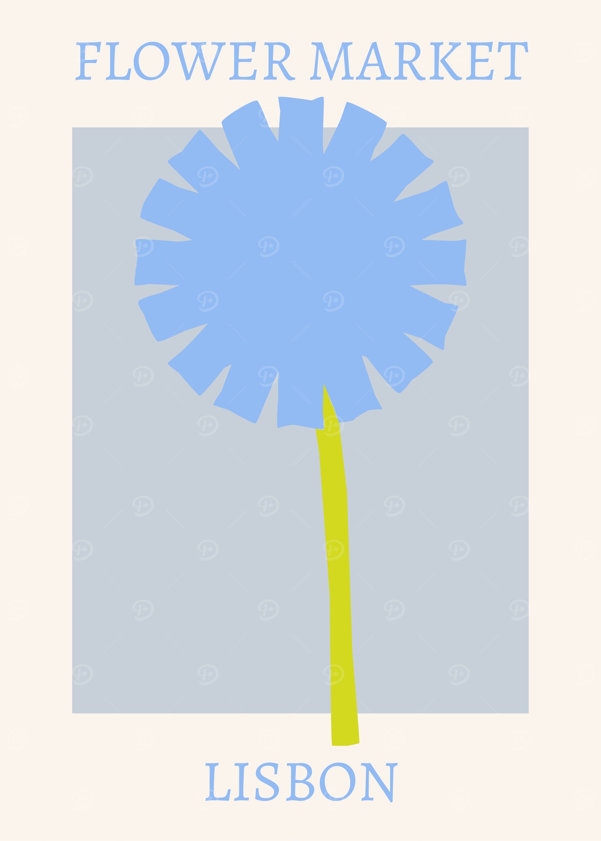 Flower Market Lisbon Minimalist Art