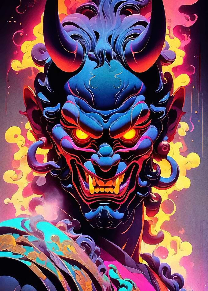 Colorful Oni Mask