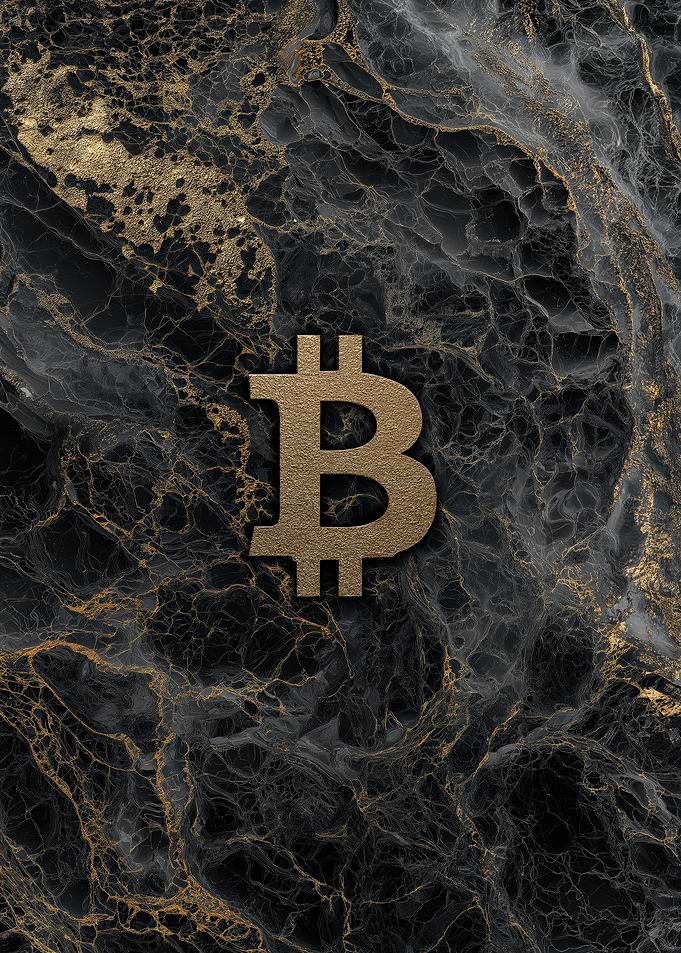Bitcoin Symbol on Marble