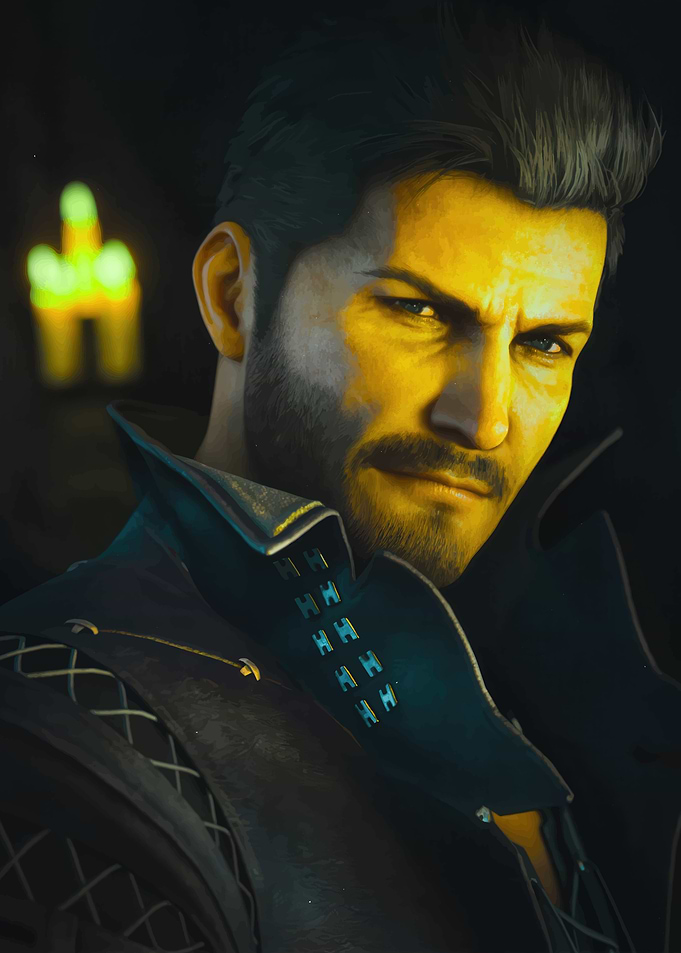 Stern Man in Dark Attire