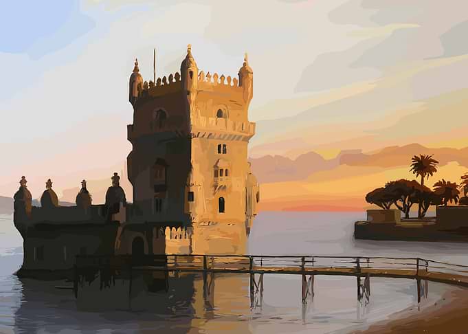 Belém Tower at Sunset