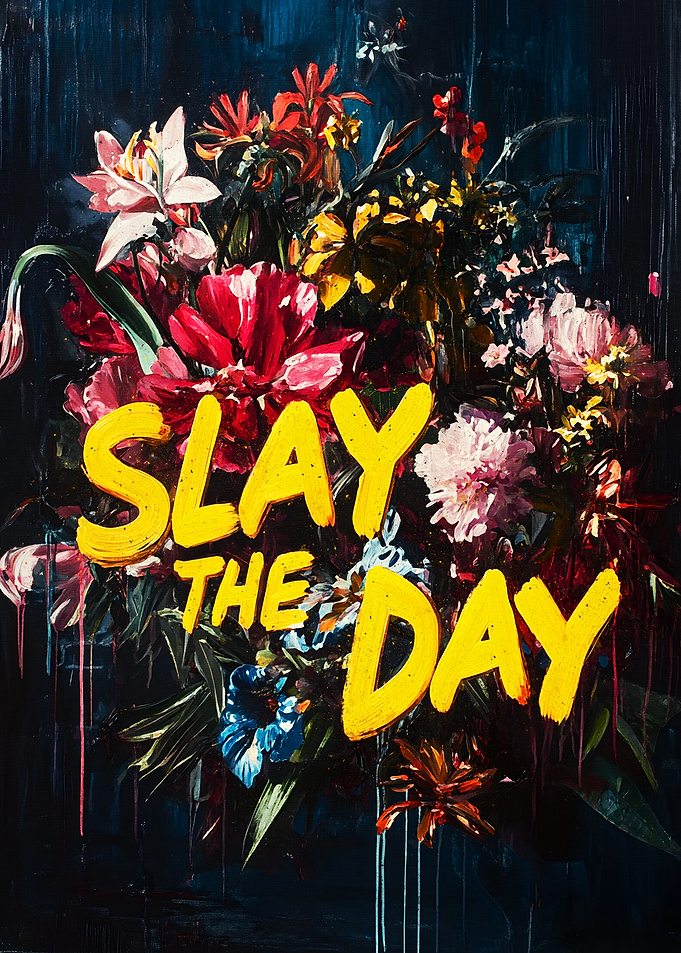 Slay the Day Floral Painting