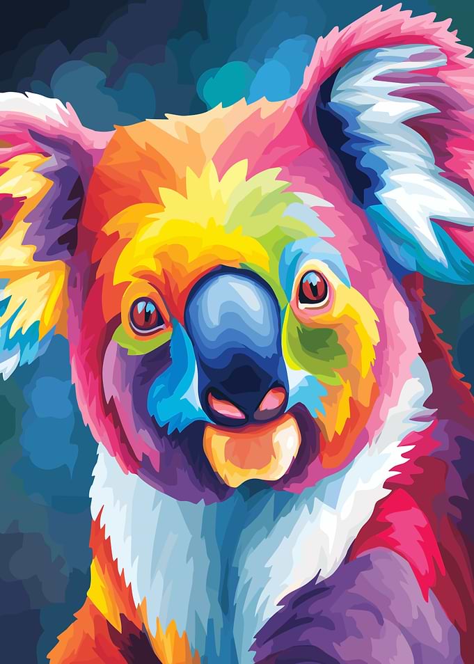 Colorful Koala Portrait