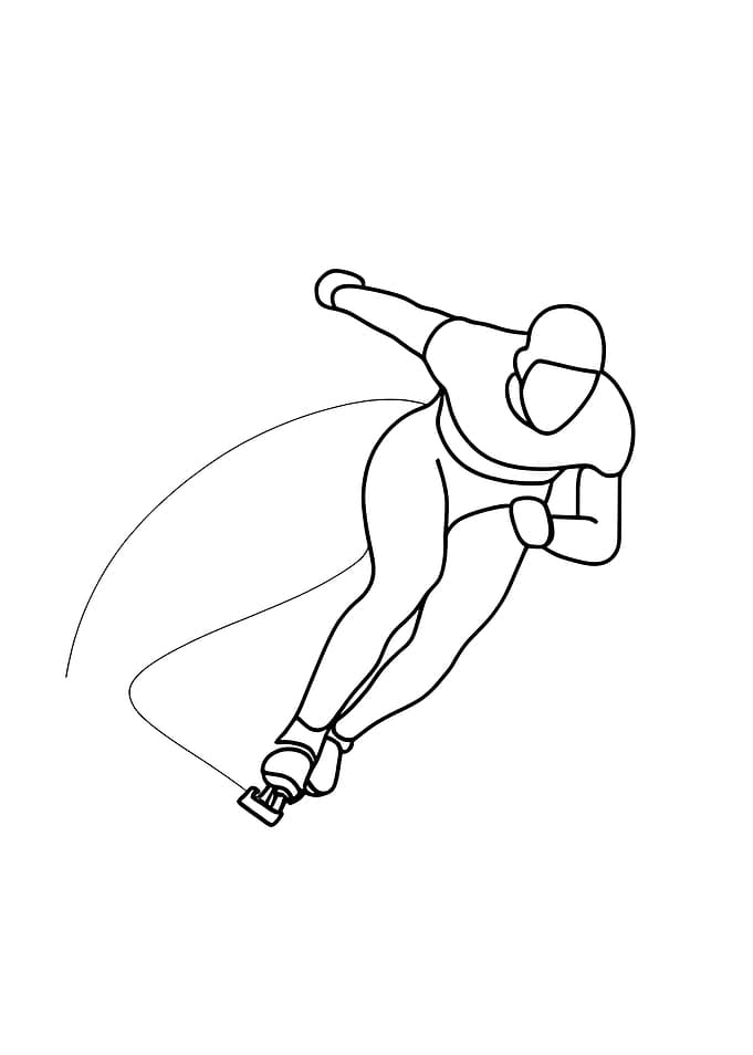 Speed Skater Minimalist Line Art