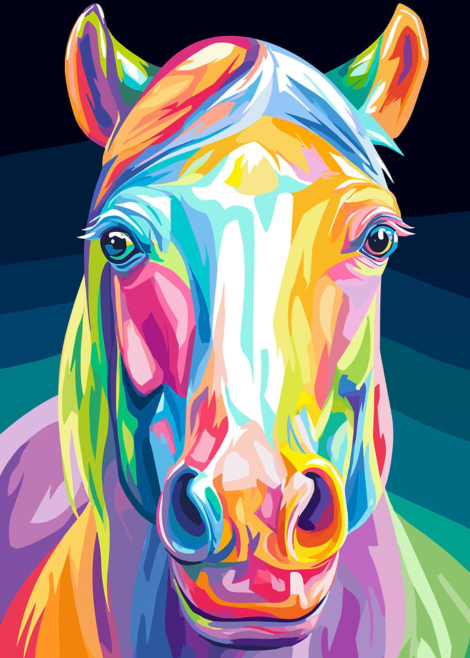 Colorful Horse Portrait