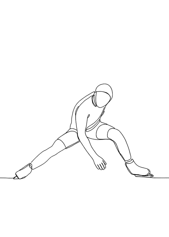 Ice Skater Minimalist Line Art